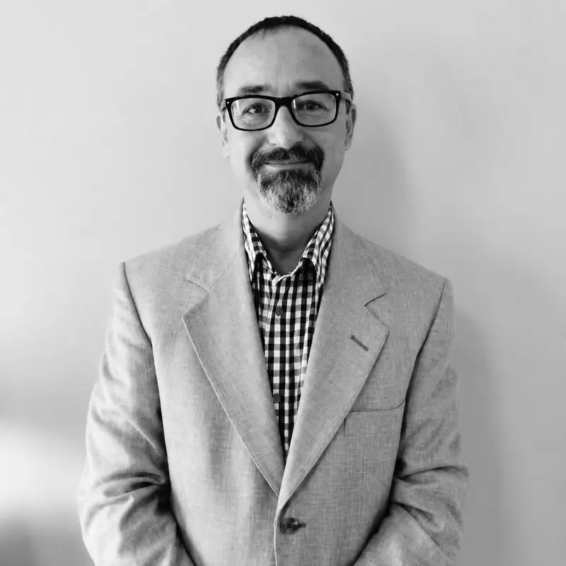 Founder of Sean J Lyons Culinary Recruiting, black and white portrait